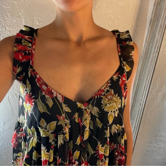 Volcom maxi dress - black with multi color flowers size S - Picture 3 of 4